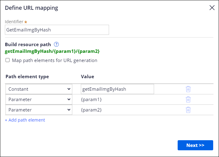 The GetEmailImgByHash URL mapping with three parameters.