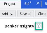Figure showing i icon on the Project Manager.