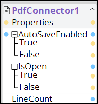 Automation block showing properties selected in Select Action
                                dialog.