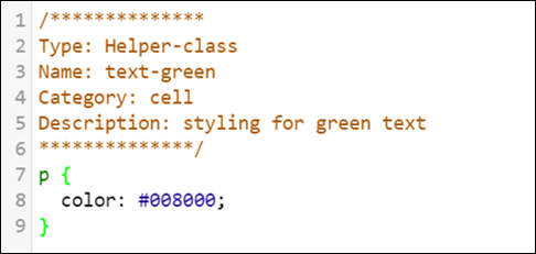 Code block representing a sample helper class.