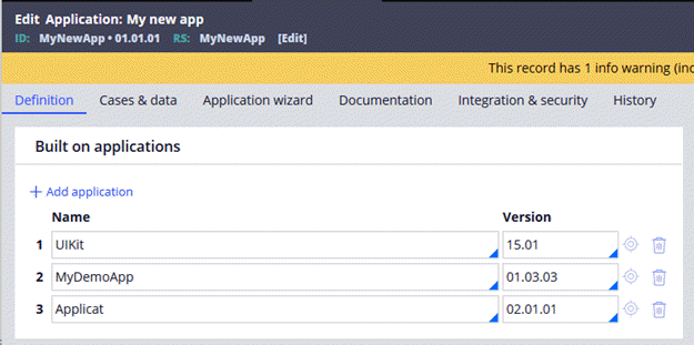 Dependent applications updated to use latest built-in applications