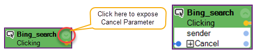 The location of where to expose the Cancel parameter