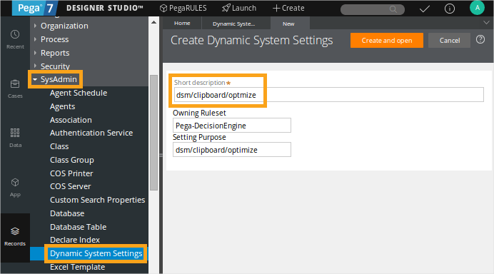 Create Dynamic System Settings