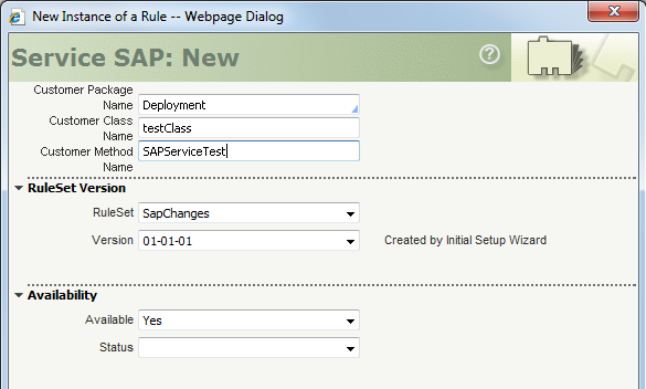 Service SAP New form