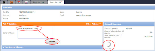 Take action on a work item while defer loaded sections are loading