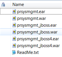 System Management Application EAR and WAR files in HFix-7038.zip file
