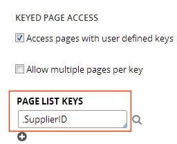 page list keys