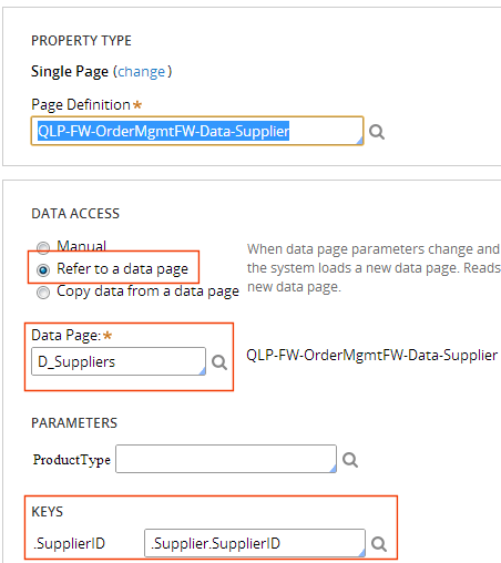 property refers to data page using a key
