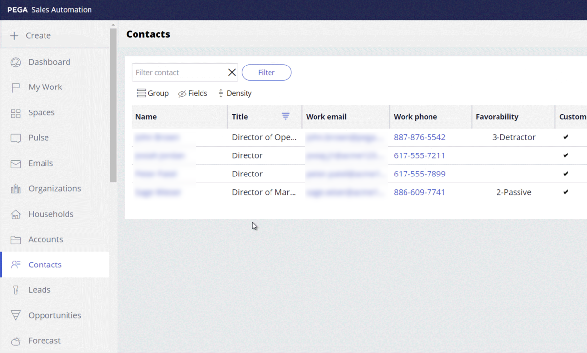 "Contact sync in Pega Sales Automation"