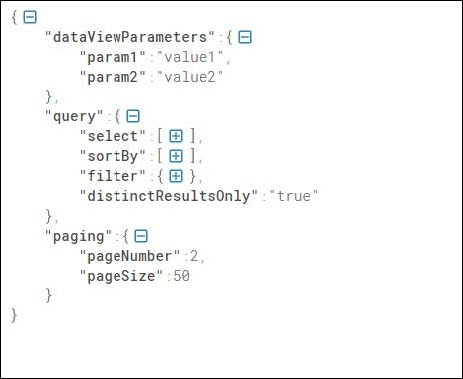 Sample JSON for retrieving data with pagination
